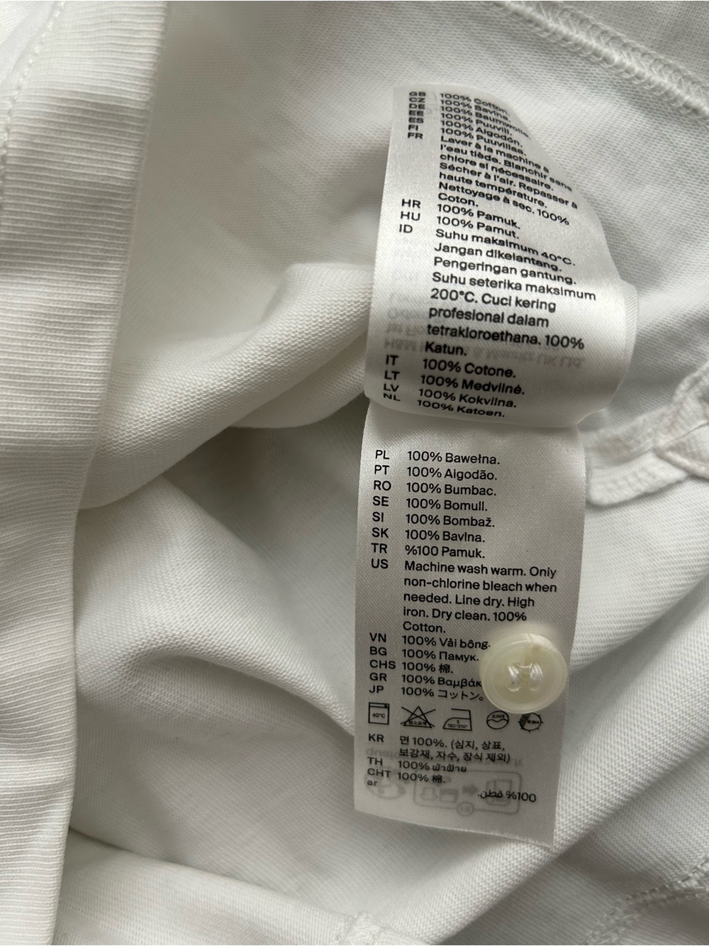 COS White Long-Sleeve Polo in White, size M - Picture 5 of 5